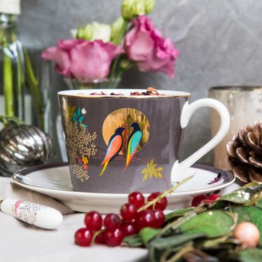 Sara Miller Chelsea Teacup & Saucer, Dark Grey